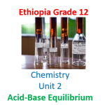 Ethiopia Grade 12 Chemistry Unit 2: Acid-Base Equilibrium Questions Answers